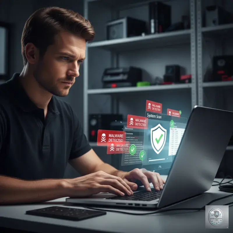 Computer virus and malware removal service in Devon - expert technician cleaning infected PC in Exeter